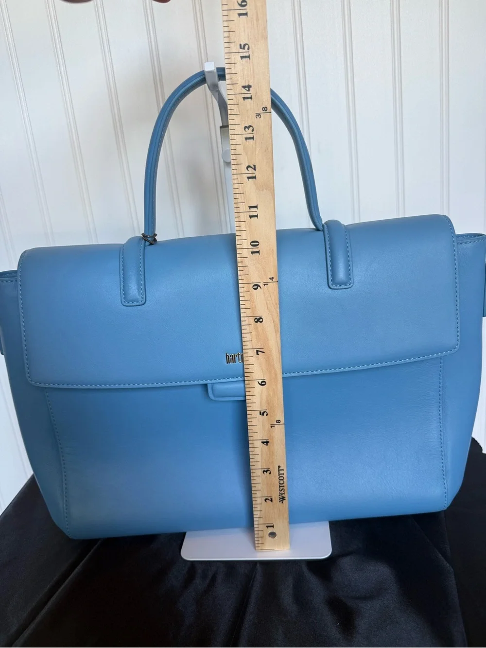 Hartmann Noviana Blue Leather Shoulder Bag Satchel with Crossbody Strap NWOT